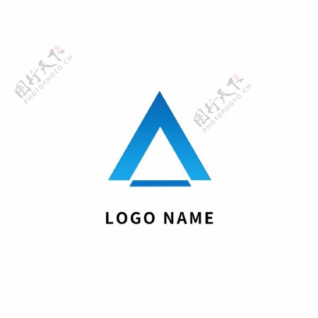 蓝色三角形商务企业互联网科技创意logo