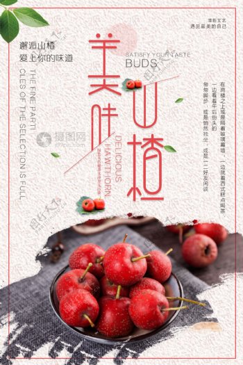 秋季水果山楂海报