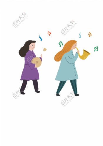 2019年两个可爱女孩演奏乐器