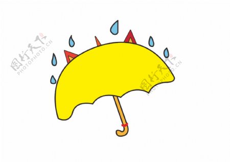 矢量卡通雨伞图案