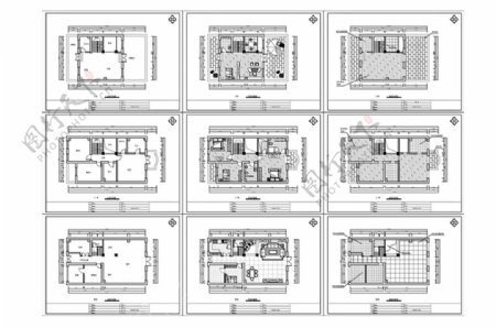 欧式风格豪宅别墅CAD施工图