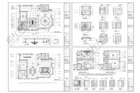 豪华别墅欧式风格设计CAD施工图