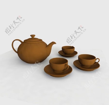C4D模型茶具