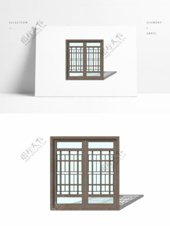 现代简约中式窗户门窗