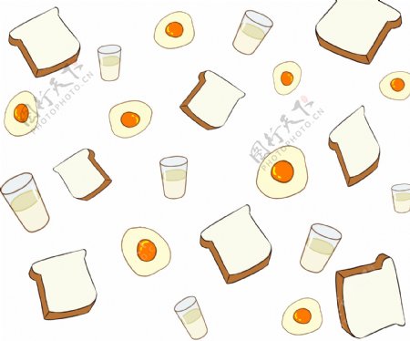 手绘美味早餐插画