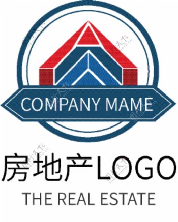 蓝色房地产商务企业logo