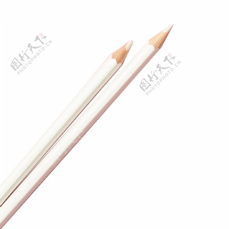 两只白色的铅笔免扣图