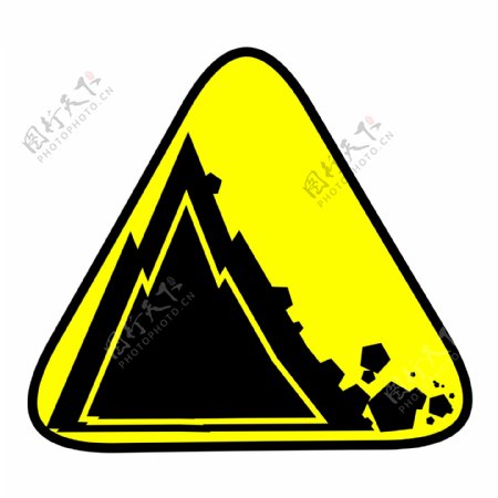 小心山体滑坡警示牌
