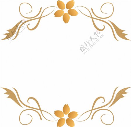 金色花纹装饰边框