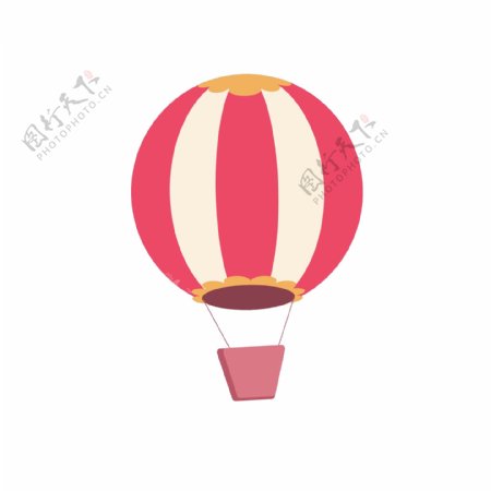 热气球扁平化卡通