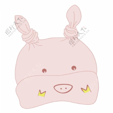 粉色动物婴儿帽子