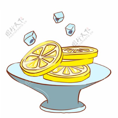 一盘新鲜柠檬片插图