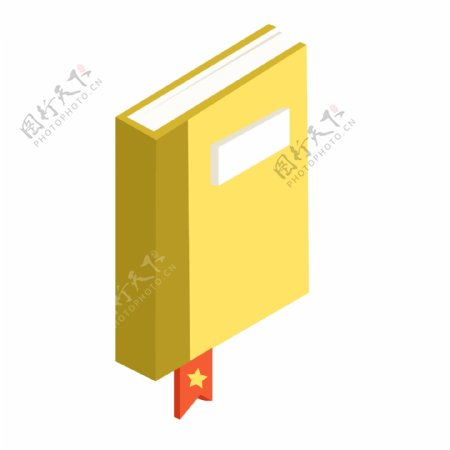 黄色立体书图案