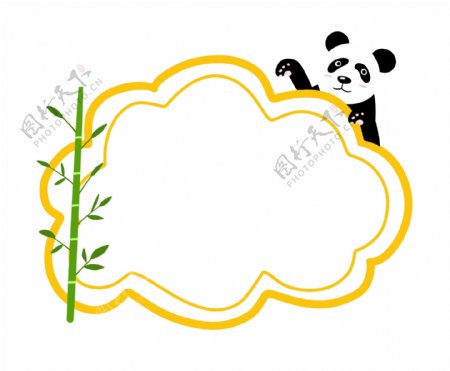 熊猫边框卡通插画