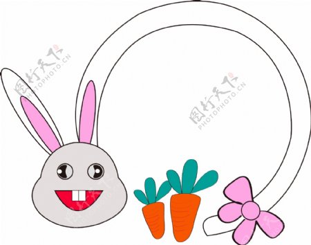 兔子耳朵花边插画