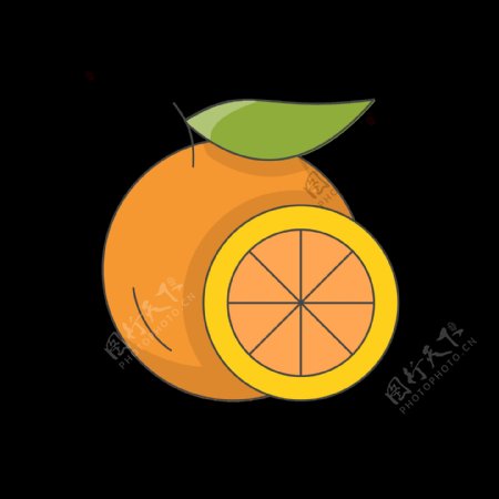 橙色的梨子免抠图