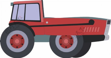 红色大型拖拉机