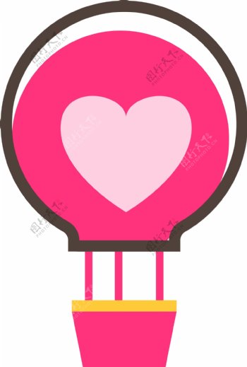 情人节热气球元素图标