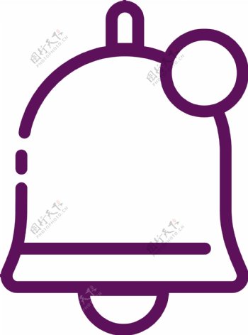 紫色圆弧铃铛元素