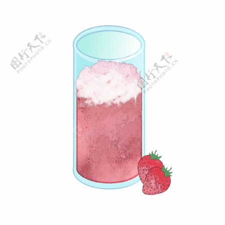 草莓冰夏日消暑冷饮