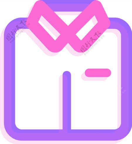 粉紫色荧光衬衫矢量图标