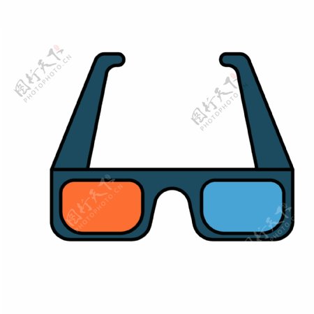 卡通3D眼镜PNG下载