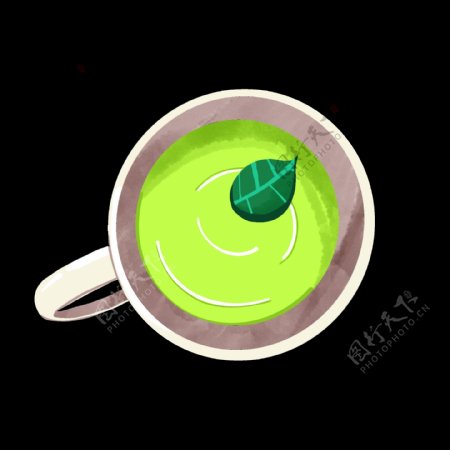 美味的花茶茶汤插画