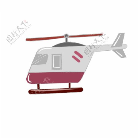 红色直升飞机插画