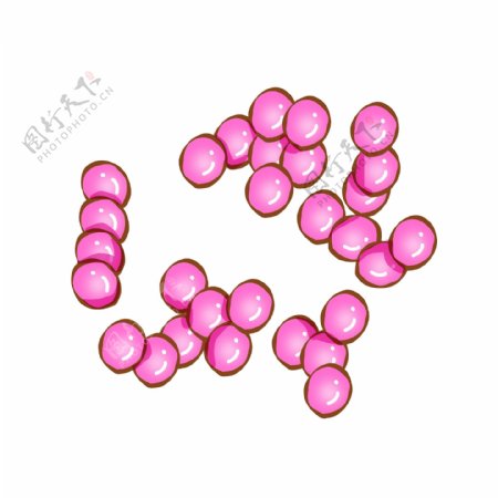 粉色小球细菌插画