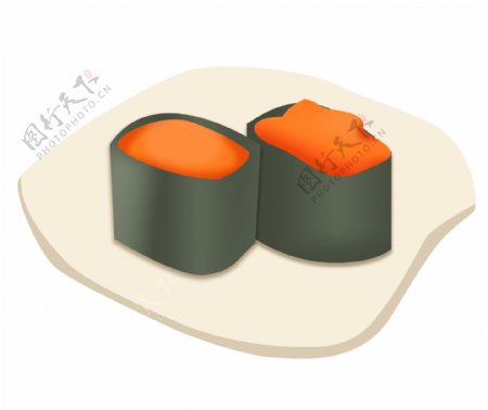 黑色包装寿司插图