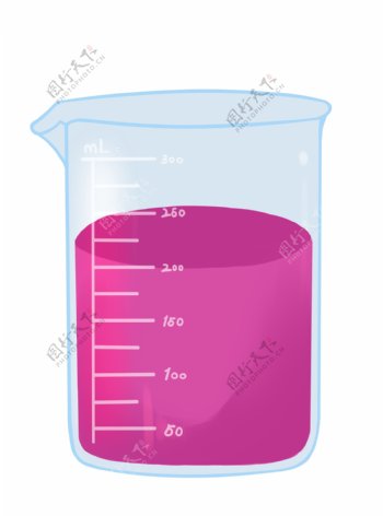 玻璃烧杯和紫色液体