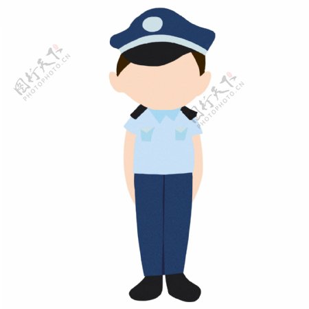 开心的警察装饰插画