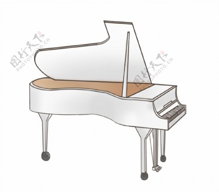 卡通钢琴装饰插画