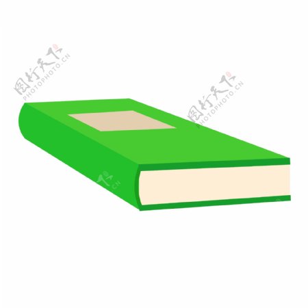 绿色的书籍装饰插画
