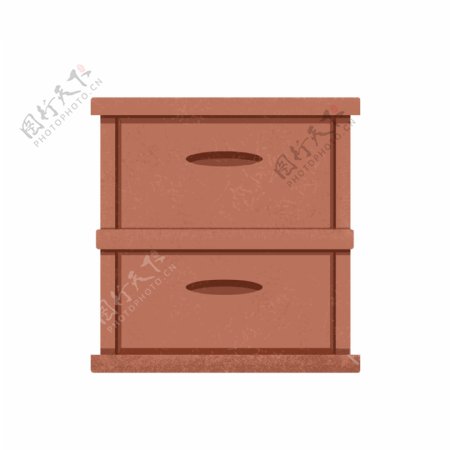 小型木质床头柜插画