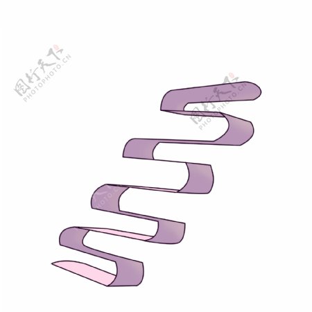 折叠的紫色楼梯插图