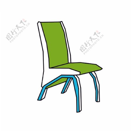 绿色时尚椅子插画