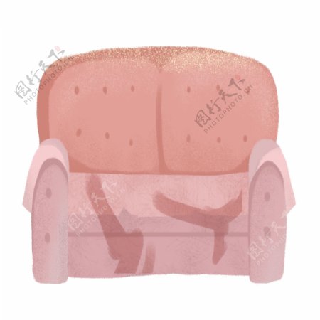 粉色的卡通沙发png素材