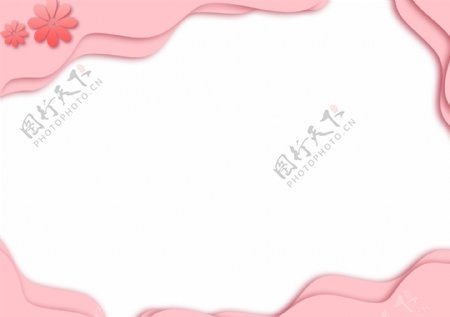 粉色剪纸边框元素