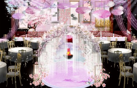新中式粉色婚礼效果图