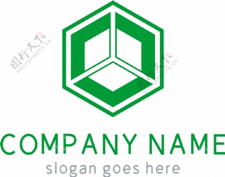 绿色大气菱形商务logo