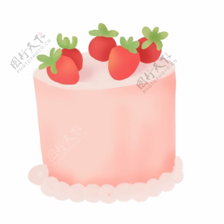 卡通草莓生日蛋糕免抠元素