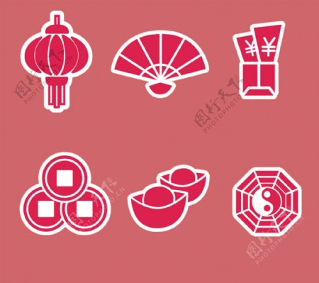 中国风红色图标