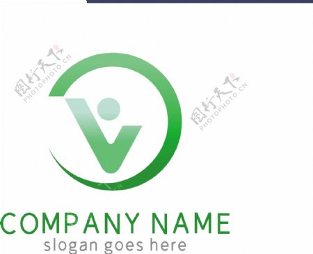 绿色圆形字母广告人物logo