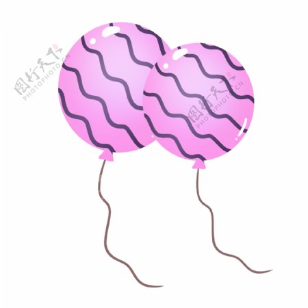 紫色小清新可爱六一儿童节气球