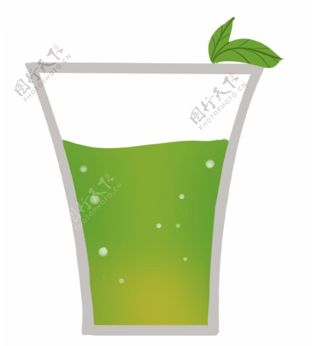 创意绿色果汁插图