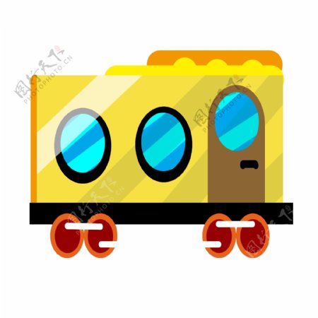黄色火车厢装饰