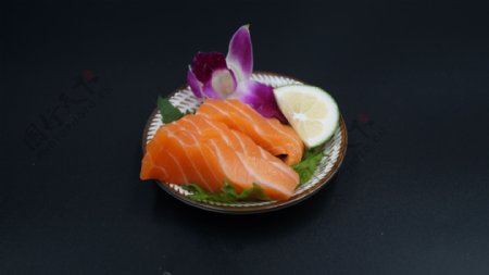 日式料理三文鱼单品高清图片