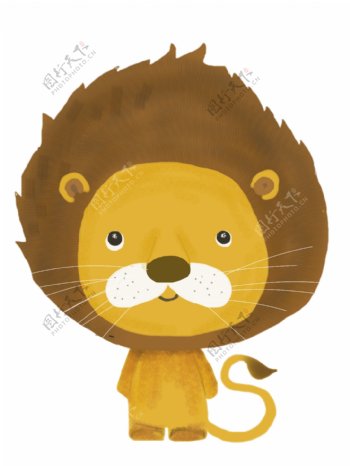 手绘可爱动物狮子