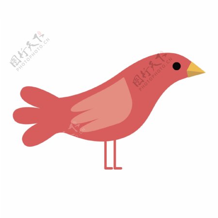 粉红色简约小鸟插画